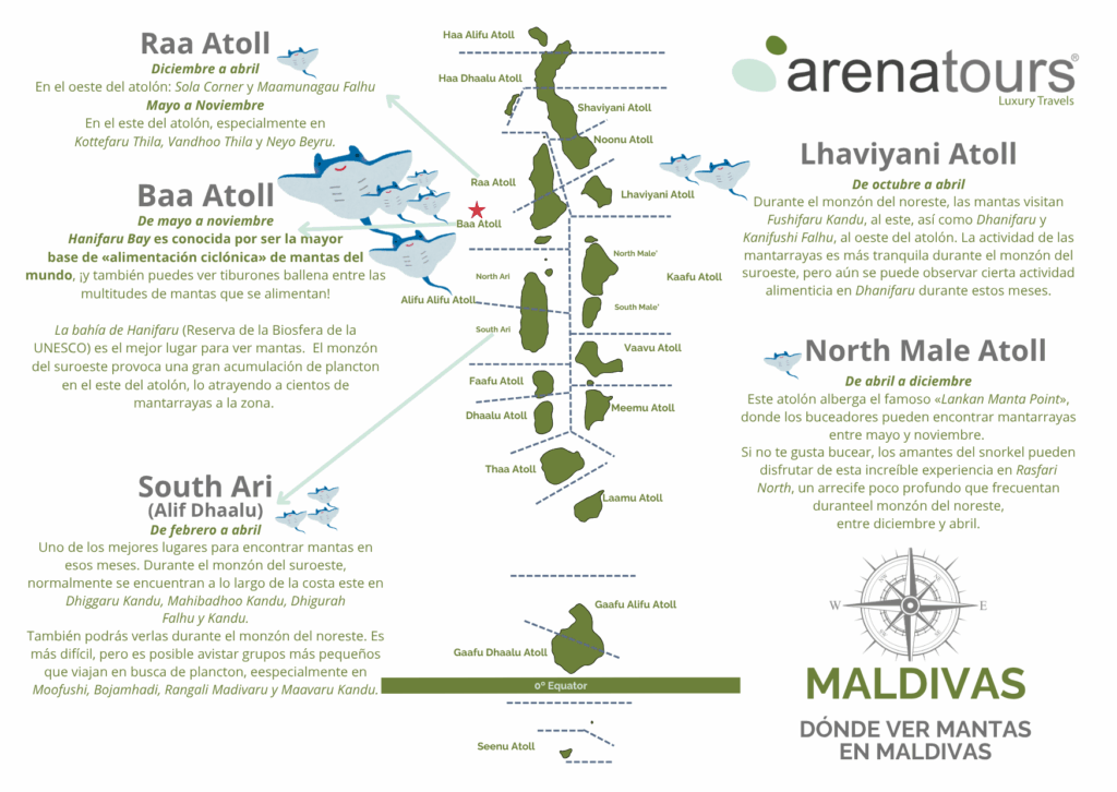 Mapa de mantas en Maldivas - 195.7.4.97 - dónde se pueden ver mantas en Maldivas